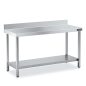 Tables de travail inox professionnelles avec dosseret 1200X600