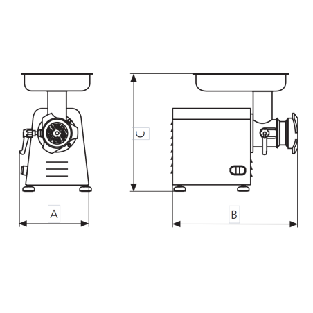 Picadora de carn professional acer inoxidable PI-12