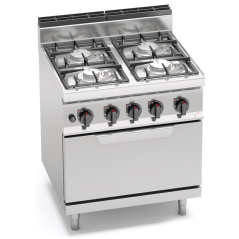 Cocina 4 fuegos a gas MACROS 700 con horno GN 2/1