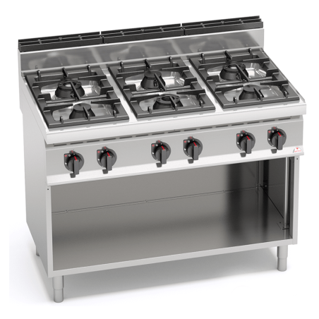 Cocina 6 fuegos a gas MACROS 700 con mueble