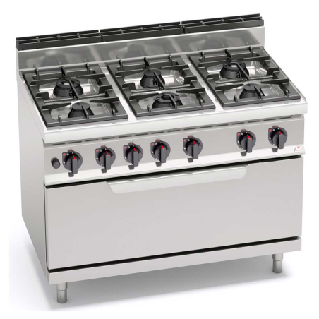 Cocina 6 fuegos a gas MACROS 700 con horno 1045 x 530