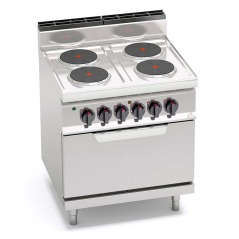 MACROS 700 4 burner electric cooker with 2/1 GN electric oven