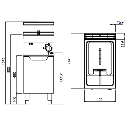 Friteuse électrique professionnelle 10 litres MACROS 700