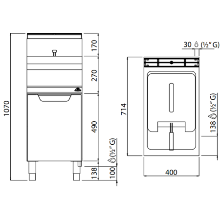Friteuse gaz professionnelle 15 litres MACROS 700