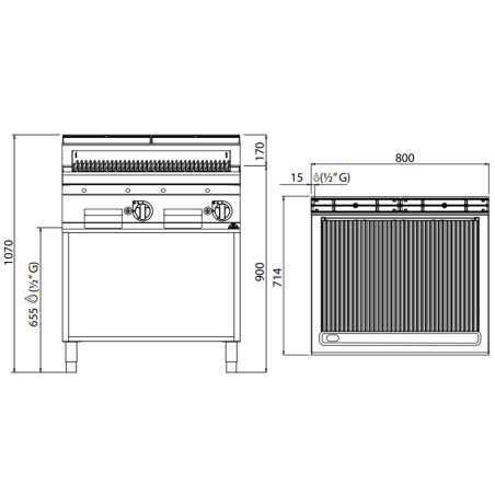 Lava stone gas grill 800