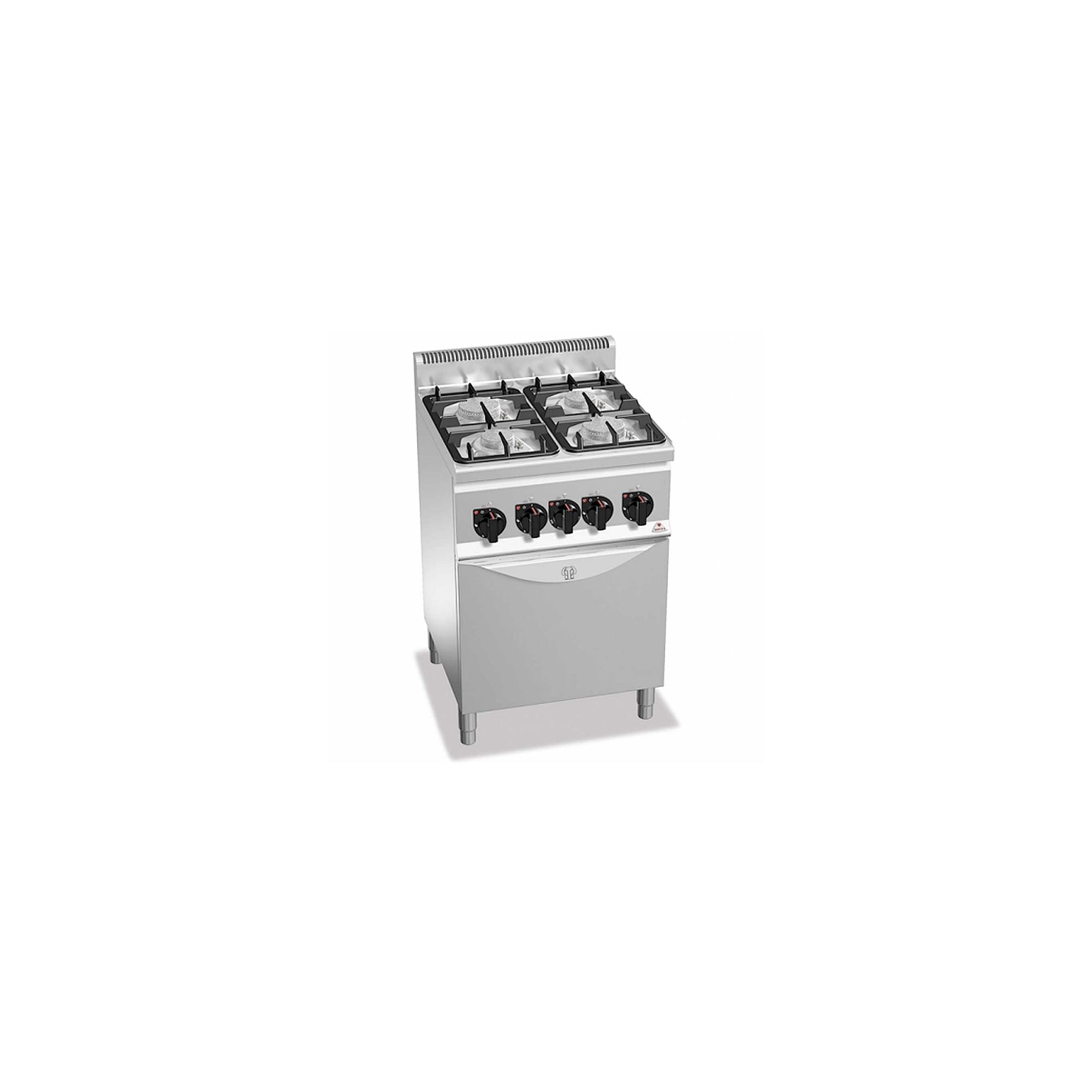Cocina 4 fuegos a gas PLUS 600 con horno GN 1/1