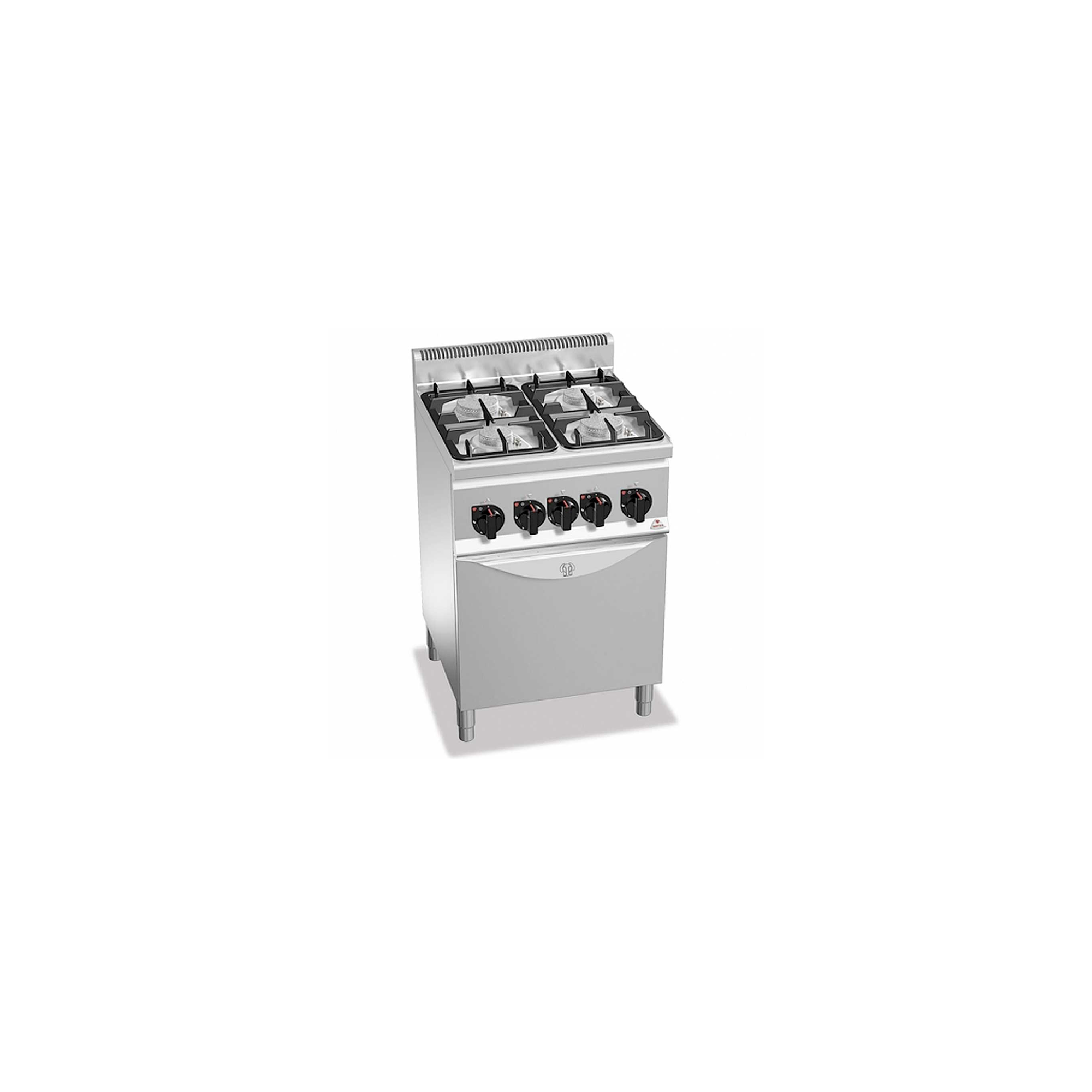 Cocina eléctrica de 4 fuegos PLUS 600 con horno eléctrico GN 1/1