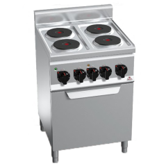 Cuisinière électrique 4 feux PLUS 600 avec four GN 1/1 électrique