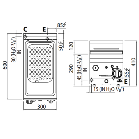 Cuece pastas eléctrico industrial 11 litros de sobremesa