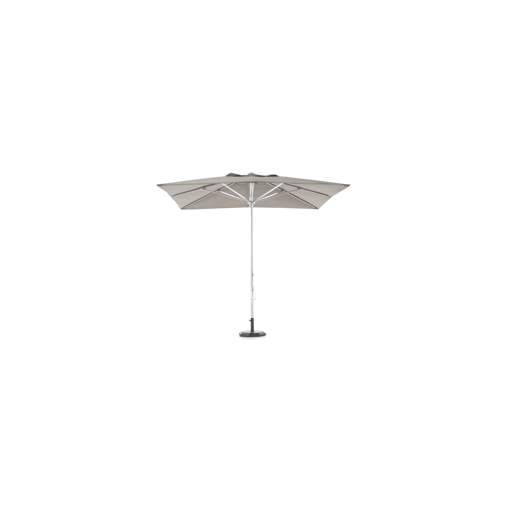 Square aluminum and polyester parasol for terrace