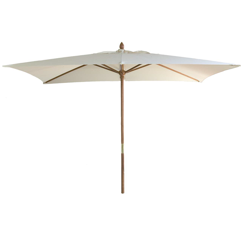 Parasol cuadrado de madera para chiringuito