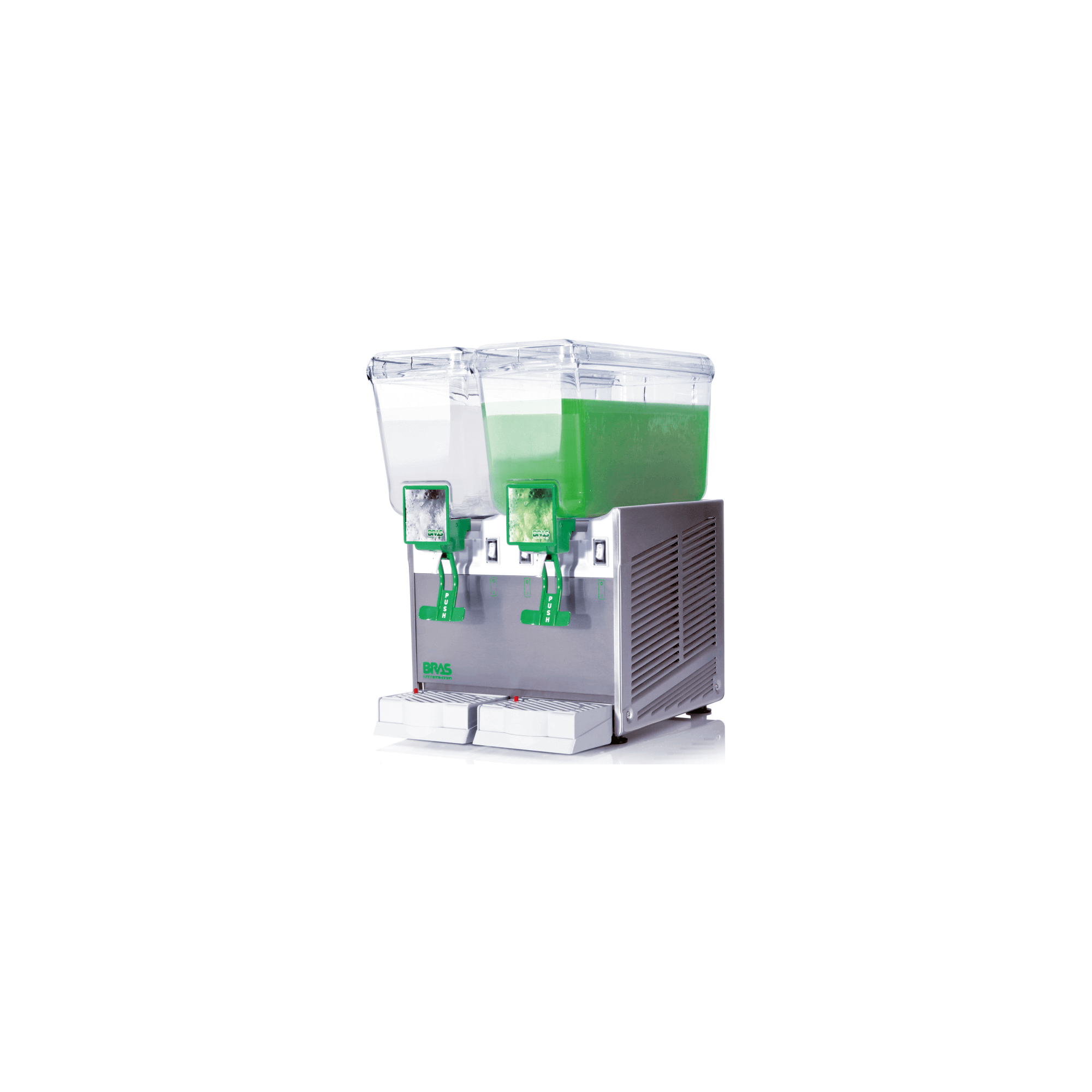 Industrial double beverage dispenser and cooler of 12 liters each dispenser
