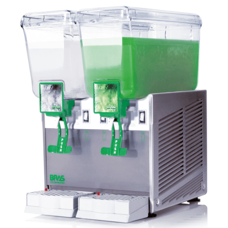 Industrial double beverage dispenser and cooler of 12 liters each dispenser