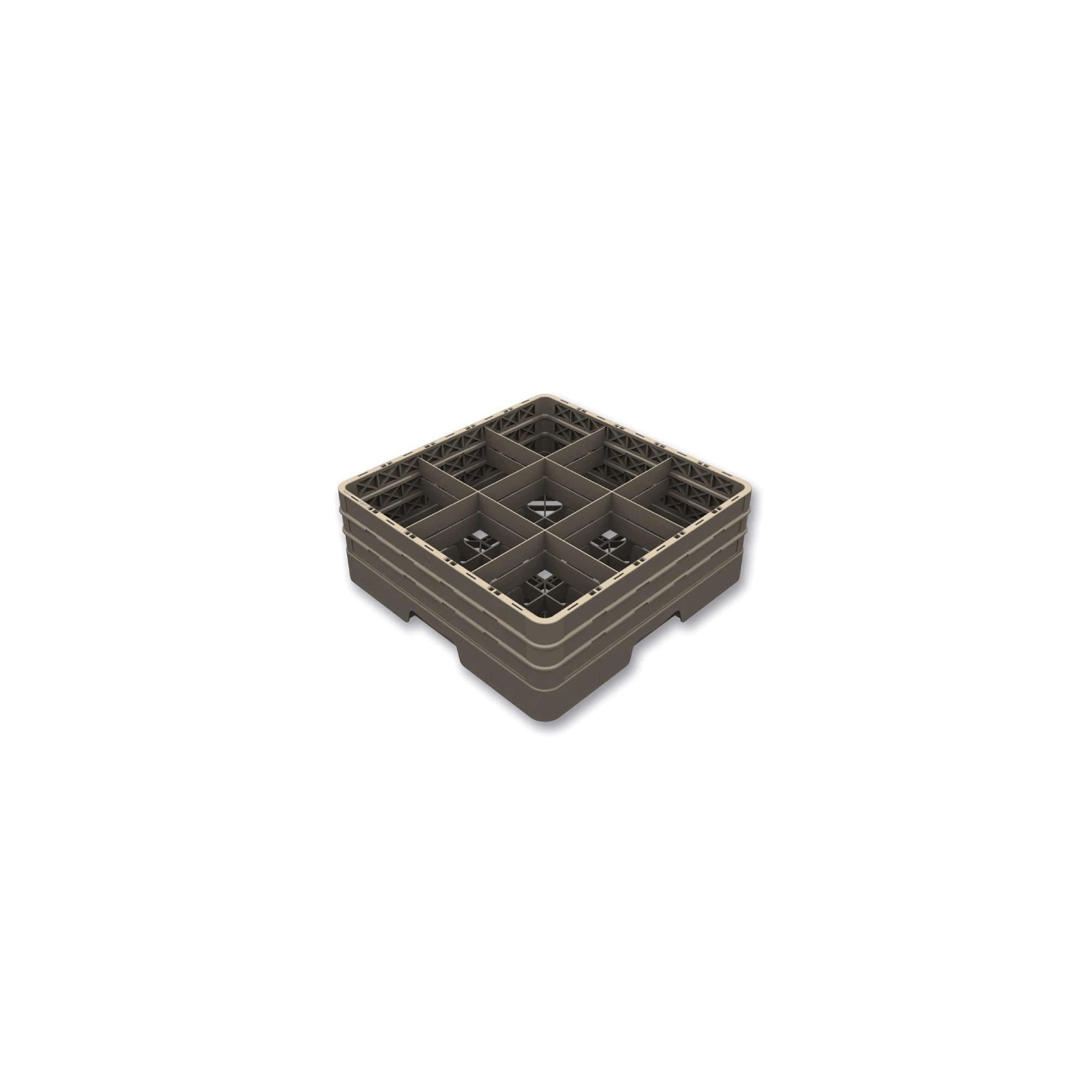 Closed basket for glasses 50 x 50 with square compartments FLAP RACK