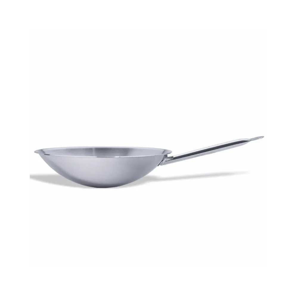 Woks profesionales fondo redondo multimetal de acero inoxidable 36 cm