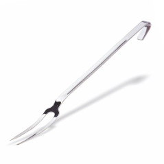 Fourche monobloc avec 2 dents en acier inoxydable