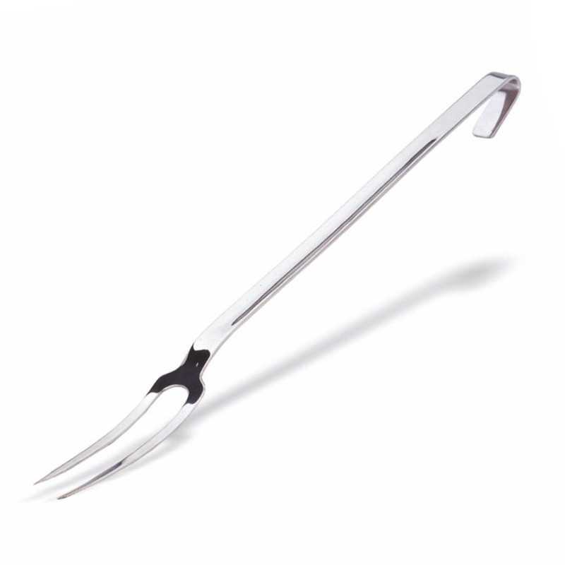 Fourche monobloc avec 2 dents en acier inoxydable