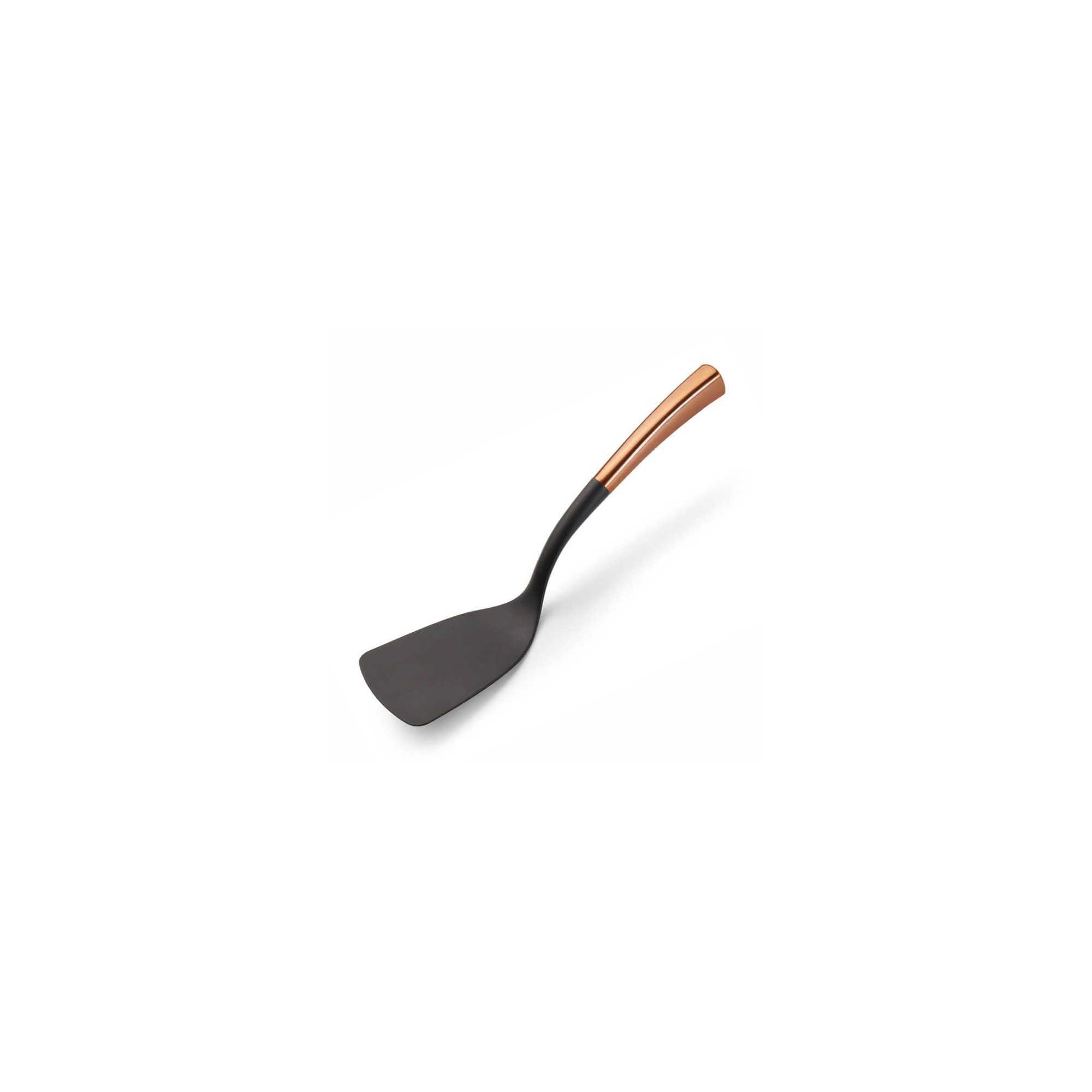 Spatule en nylon noir et manche en inox doré pour buffet