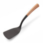 Spatule en nylon noir et manche en inox doré pour buffet Spatule en nylon noir et manche en inox doré pour buffet