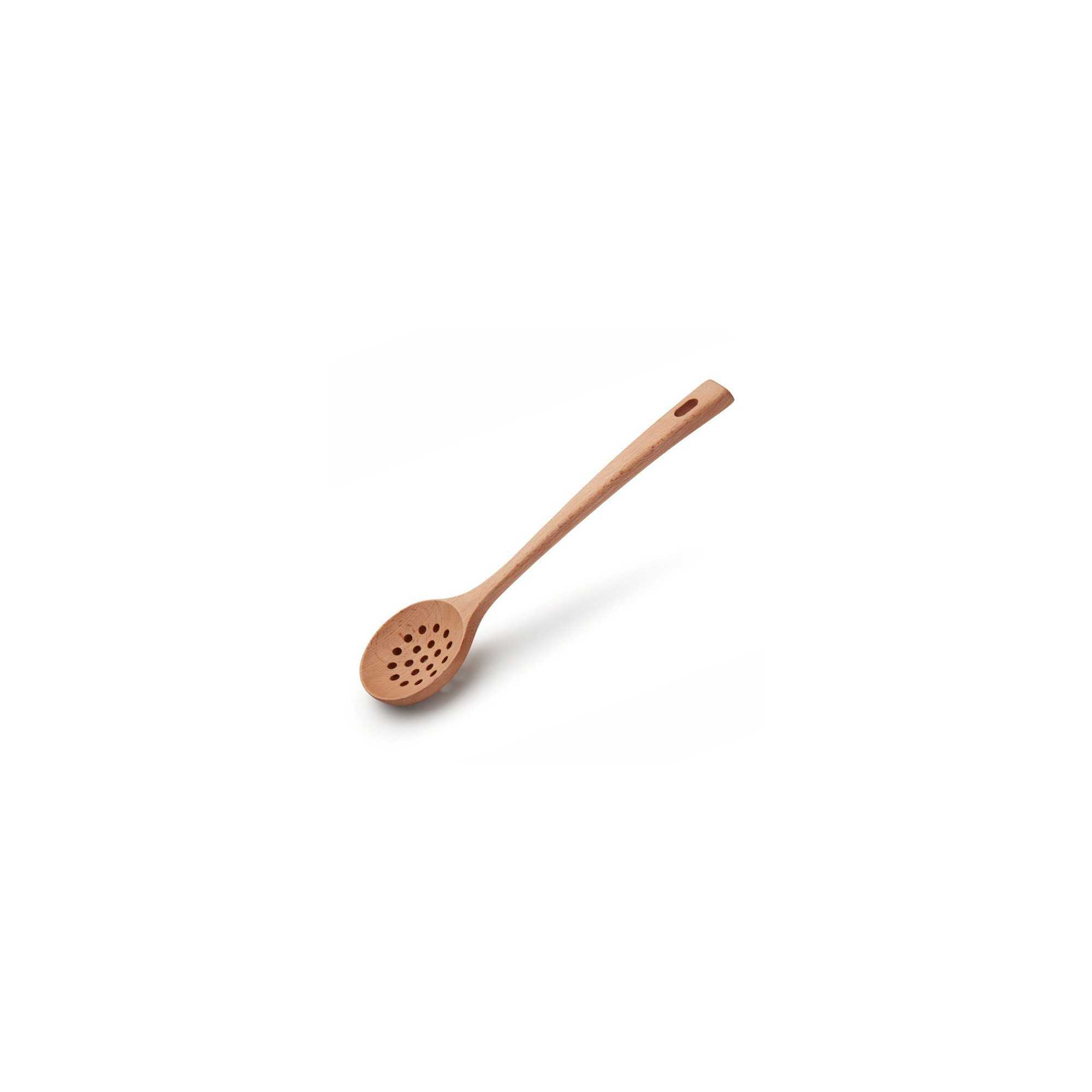 Perforated wooden spoon for buffet