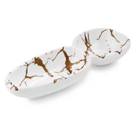 Plate with 2 compartments "Golden"