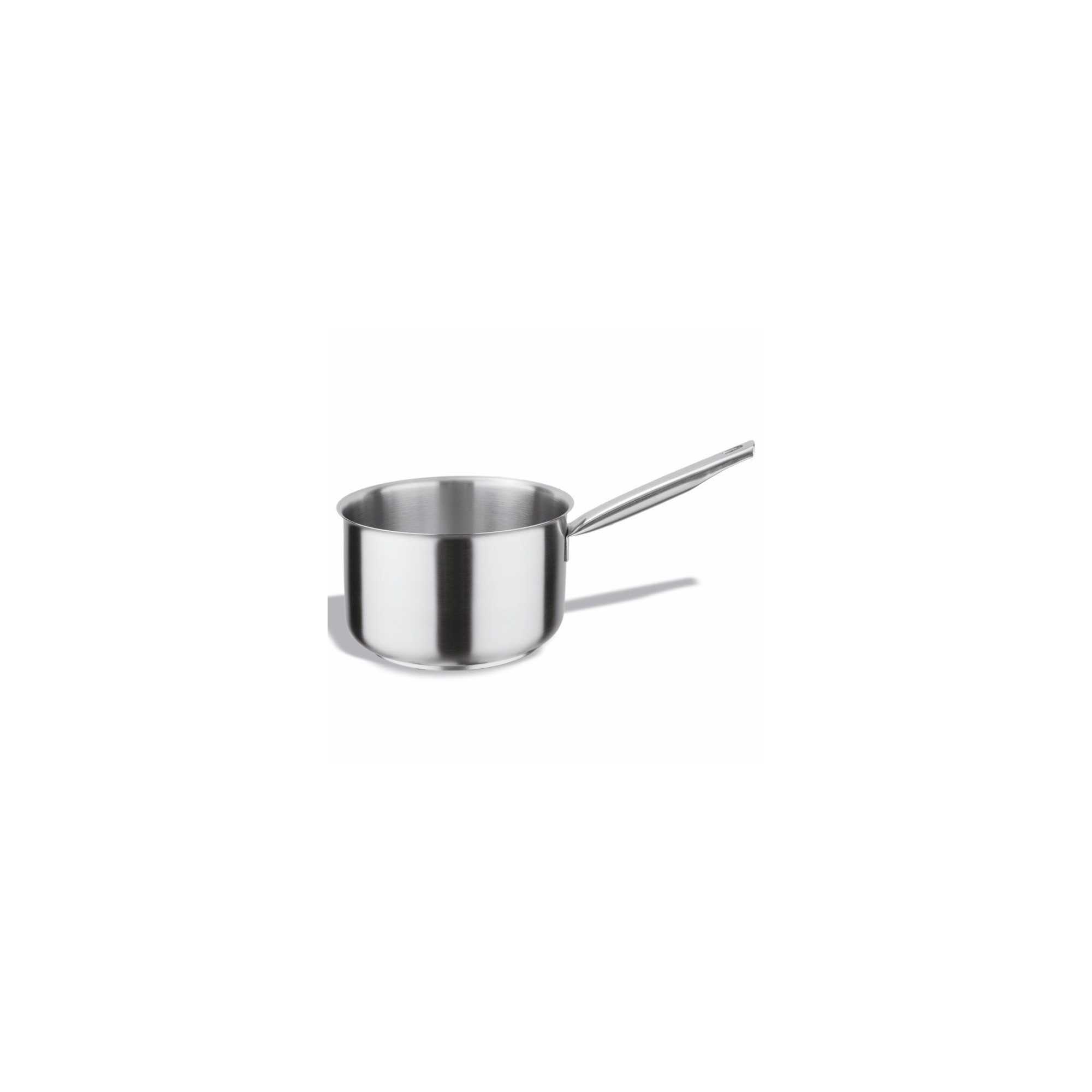 Low professional stainless steel straight saucepan