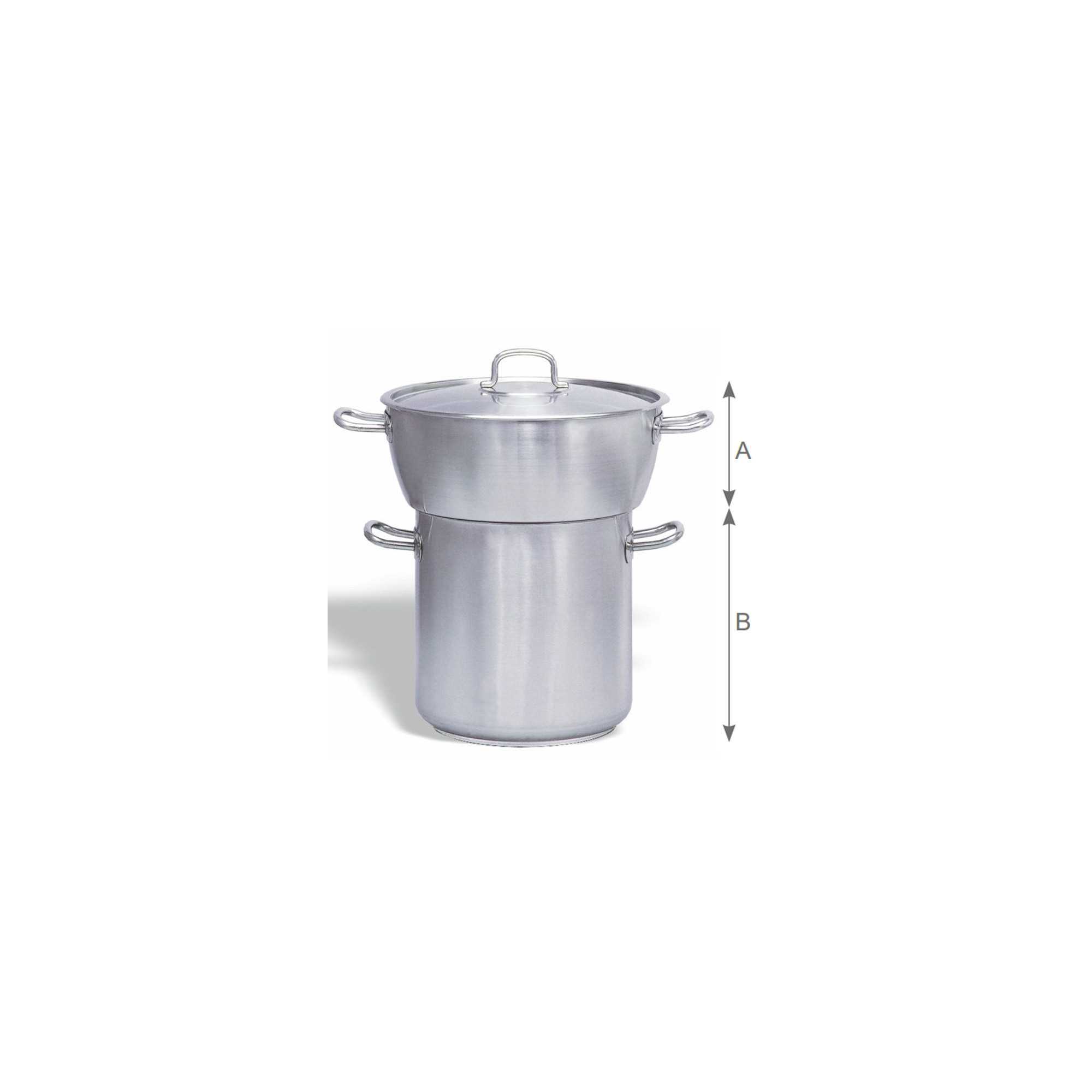 Stainless steel conical couscous pot set with lid