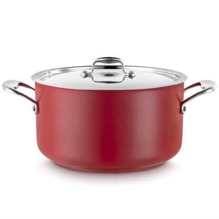 Braisière inox gourmet haute en couleur avec couvercle