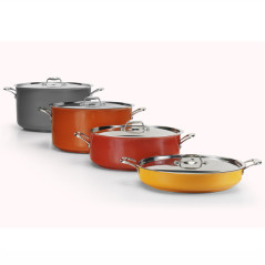 High colored gourmet stainless steel sauce pot with lid