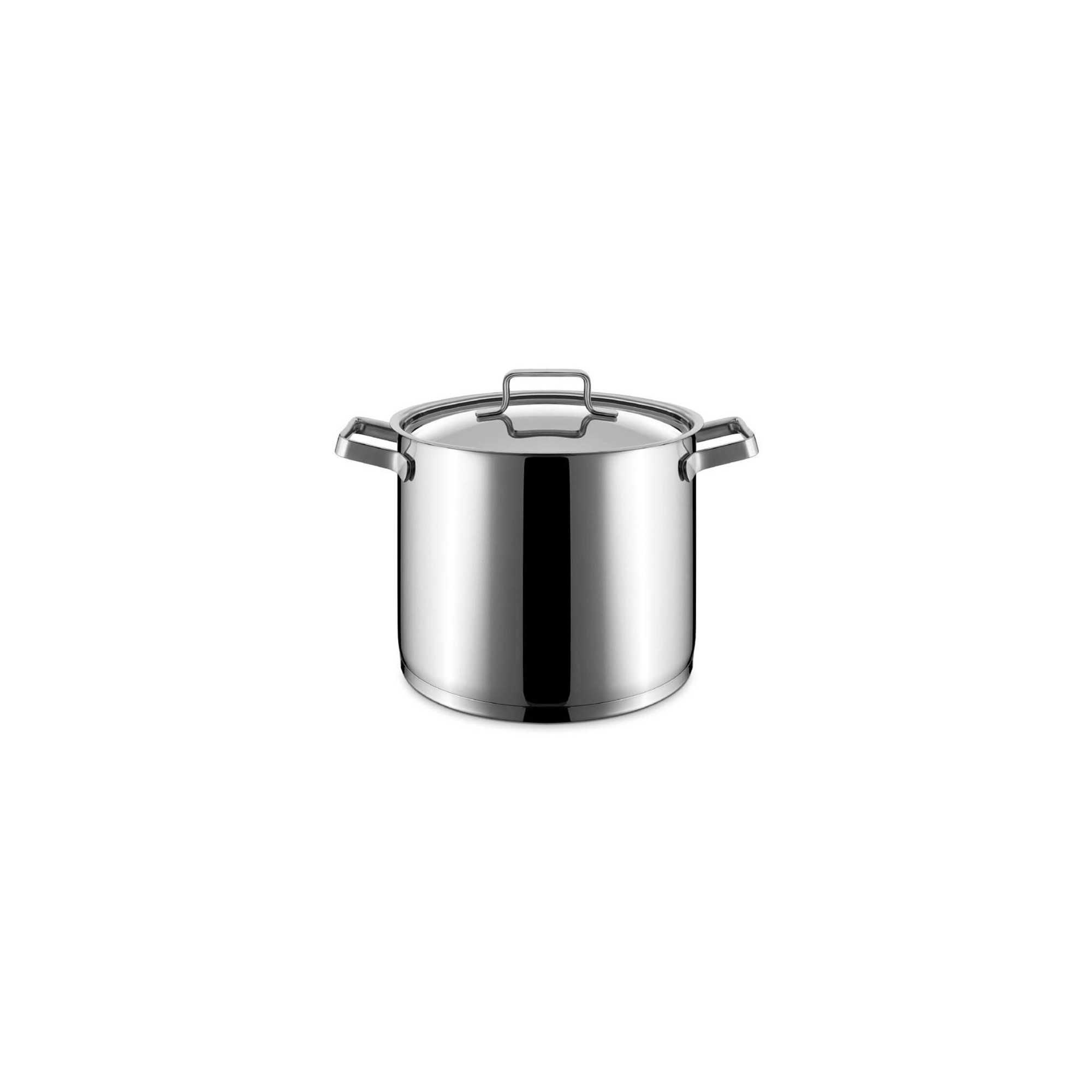 Modern stainless steel stock pot with lid