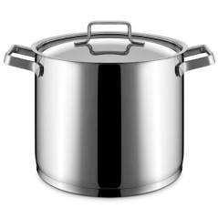 Modern stainless steel stock pot with lid