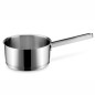 Modern stainless steel saucepan with lid