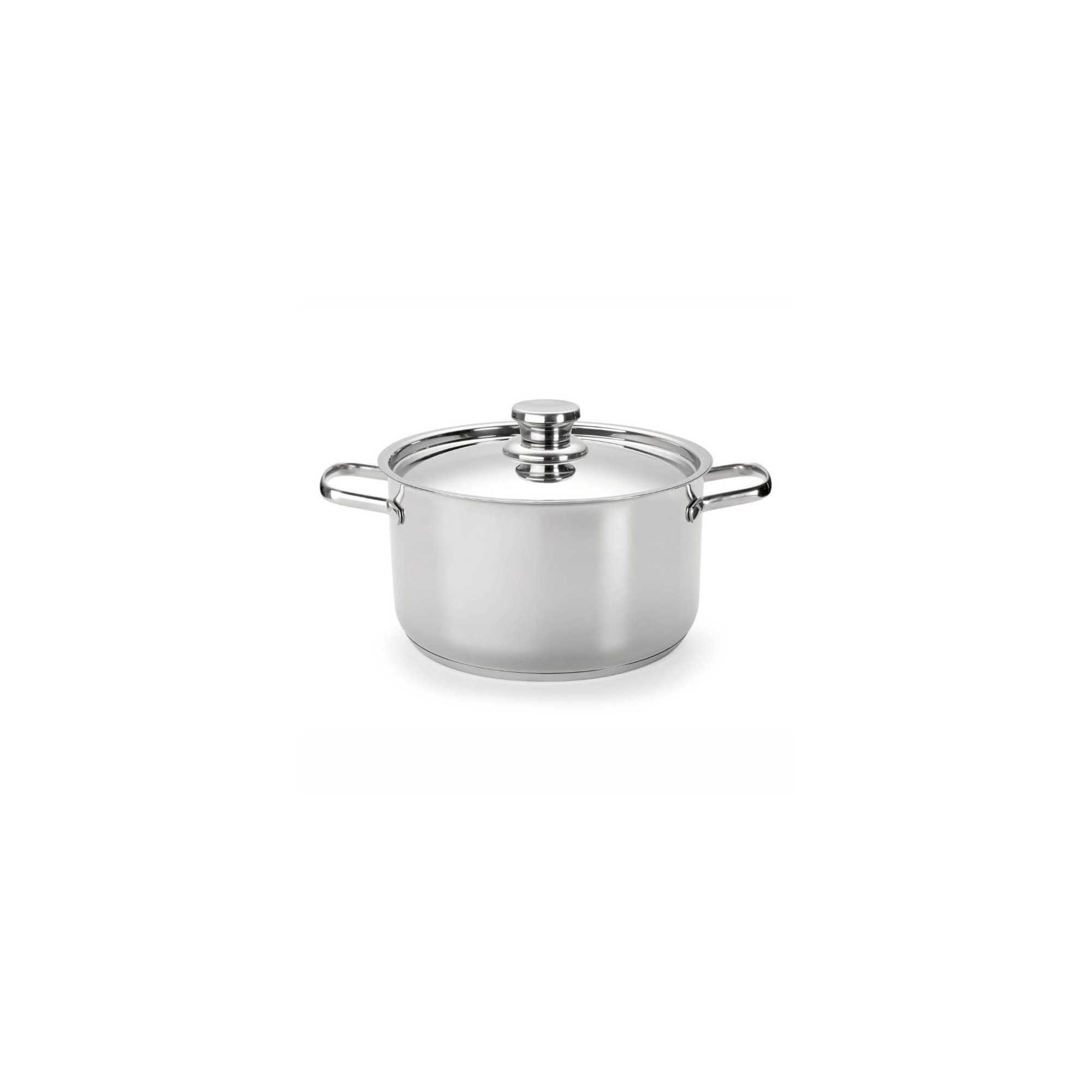 Traditional stainless steel sauce pot with lid