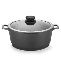 Cazuela alta con tapa en aluminio forjado