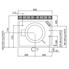 Bouilloire électrique à chauffage indirect BERTO 55 litres
