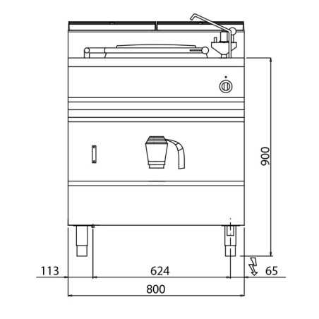 Bouilloire électrique à chauffage indirect BERTO 50 litres