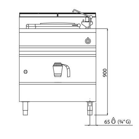 Marmita de gas BERTO's d'escalfament directe de 50 litres