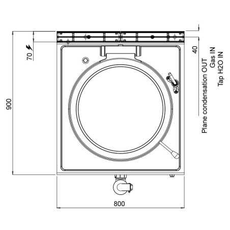 Marmita de gas BERTO's 900 d'escalfament directe