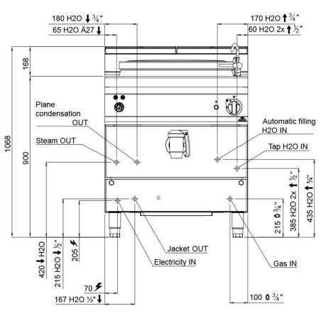 Bouilloire à gaz à chauffage indirect BERTO 900
