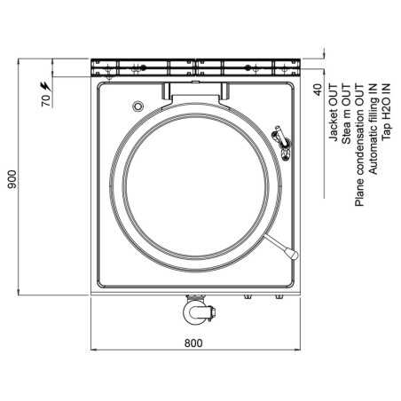 BERTO's 900 electric kettle with indirect heating