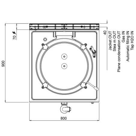 Bouilloire autoclave à gaz BERTO 900 à chauffage indirect
