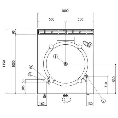 Bouilloire électrique à chauffage indirect BERTO 900 200 litres