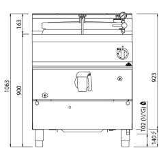Bouilloire à gaz BERTO 900 à chauffage indirect de 200 litres