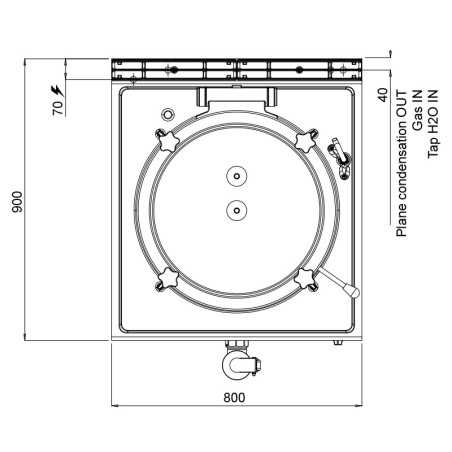 Marmita de gas BERTO's 900 d'escalfament directe de 200 litres