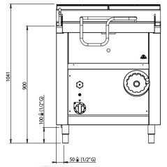 Gas tilting frying pan 60 liter
