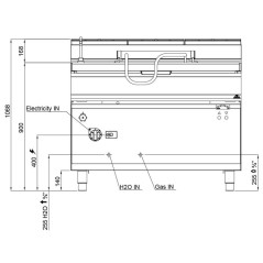 Gas tilting frying pan 120 liter