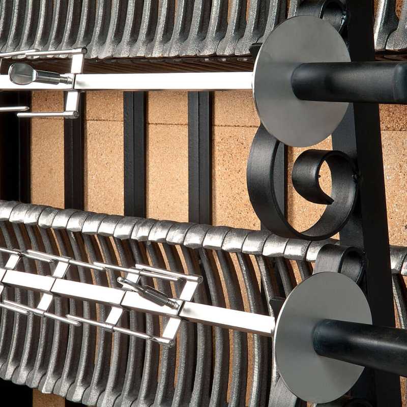 Sabre complet de 5 poulets pour rôtisserie de poulet au feu de bois