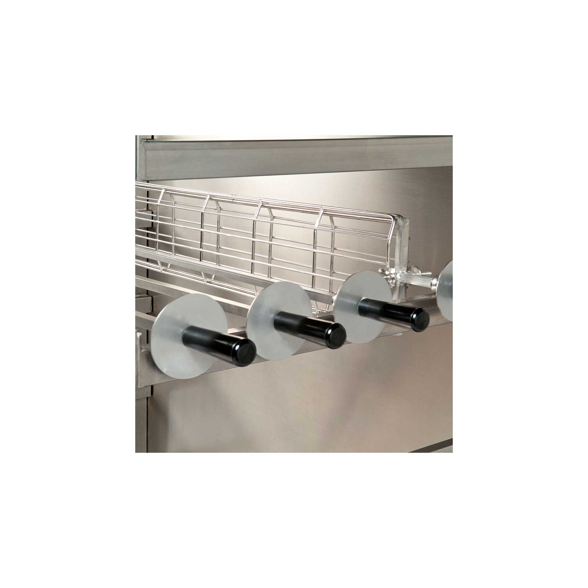 Complete cage sword for wood-fired chicken rotisseries