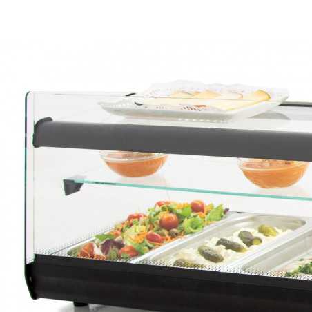 Refrigerated tapas display case 8 GN 1/3 trays triple floor