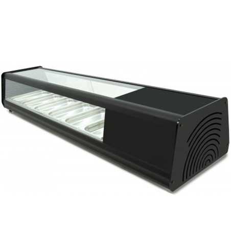 Vitrina de tapas refrigerada superficie recta 6 bandejas GN 1/3